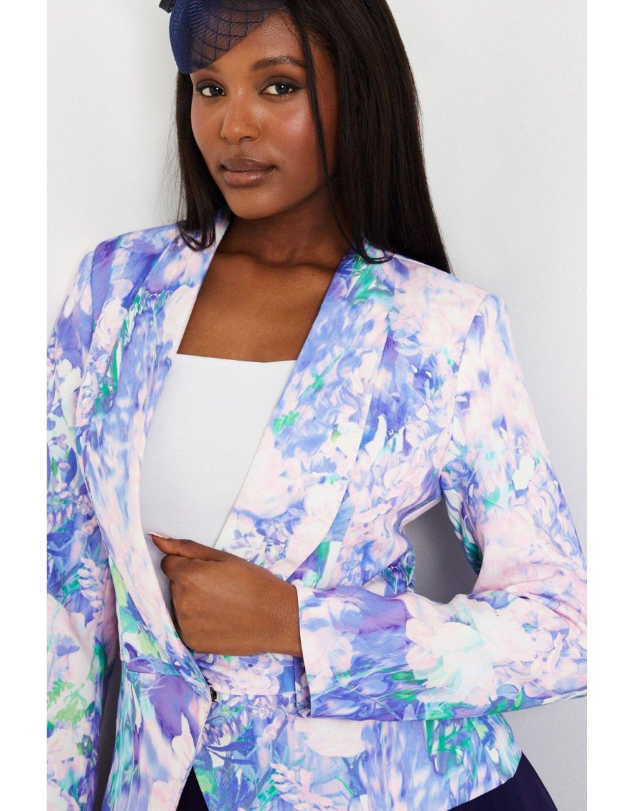 Printed Tie Waist Blazer - 3