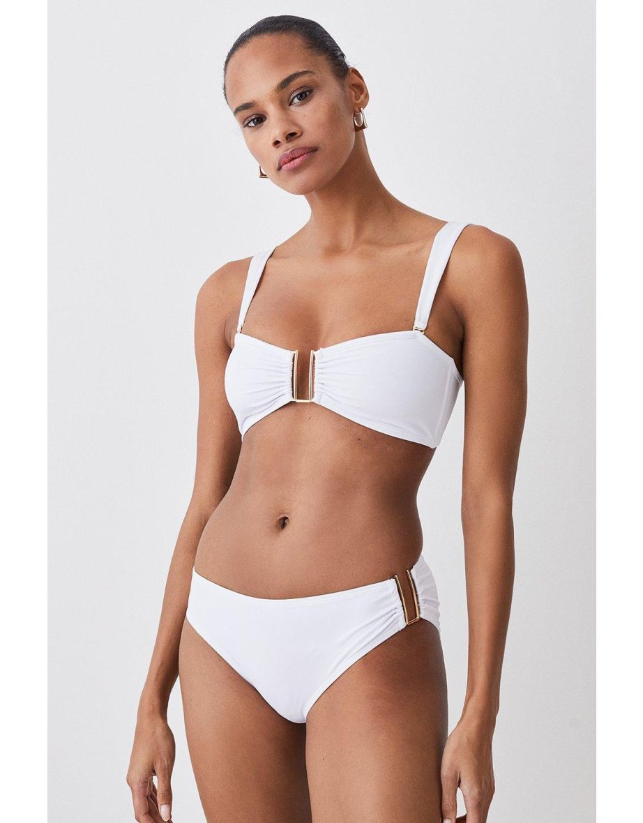 Detachable Strap Gold Trim Bikini Top
