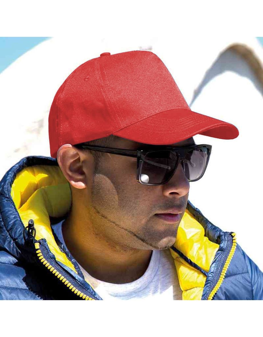 Result Unisex Core Boston 5 Panel Printers Baseball Cap - Red - 1