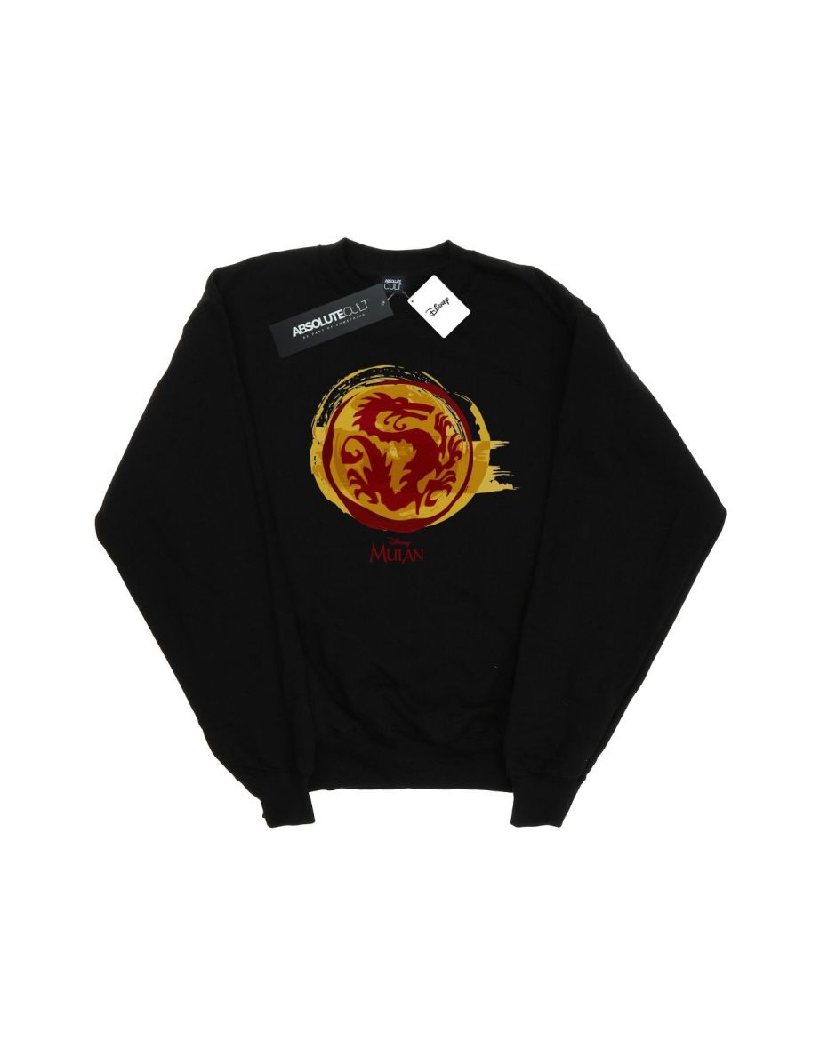 Disney Boys Mulan Courage Dragon Symbol Sweatshirt - Black