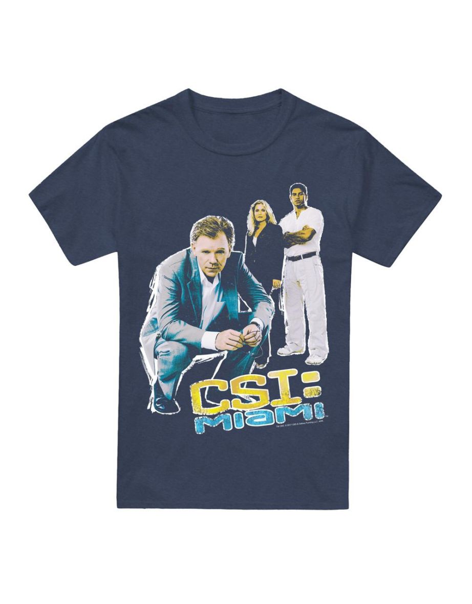 CSI: Miami Unisex Adult In Perspective T-Shirt - Navy
