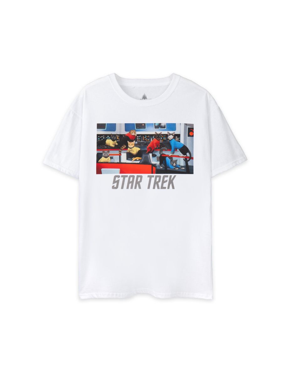 Star Trek Mens Cats T-Shirt - White