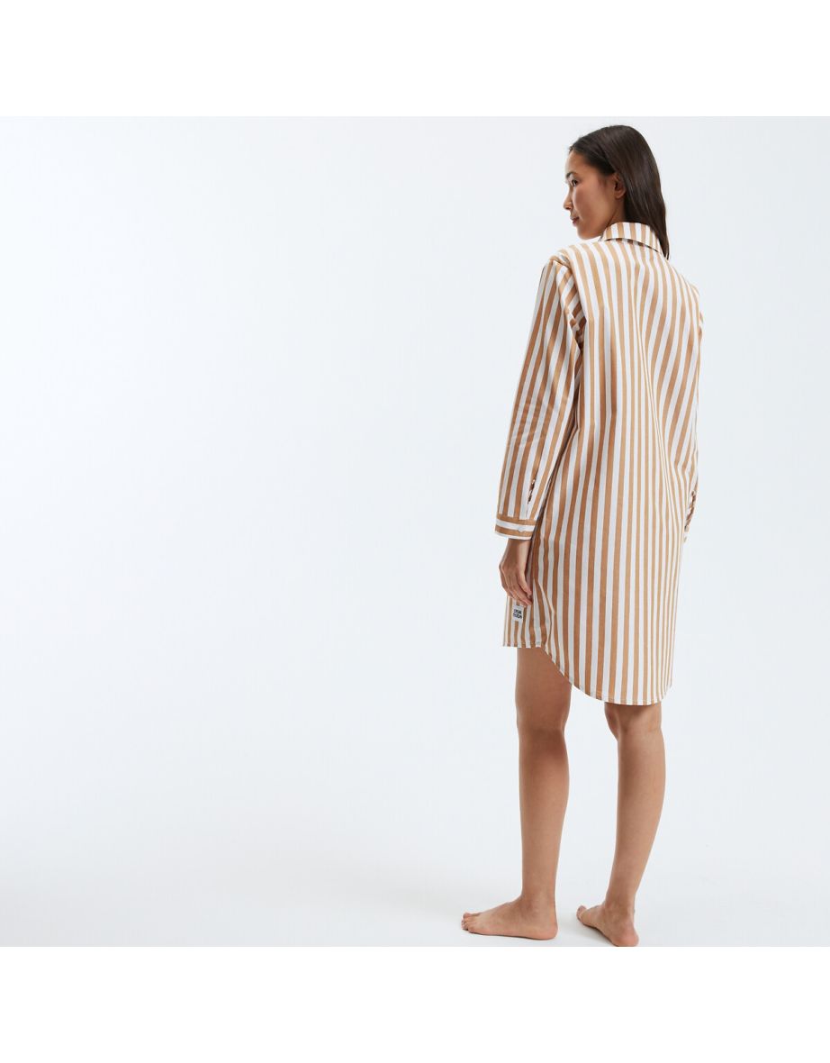 Striped Cotton Poplin Nightshirt - 4