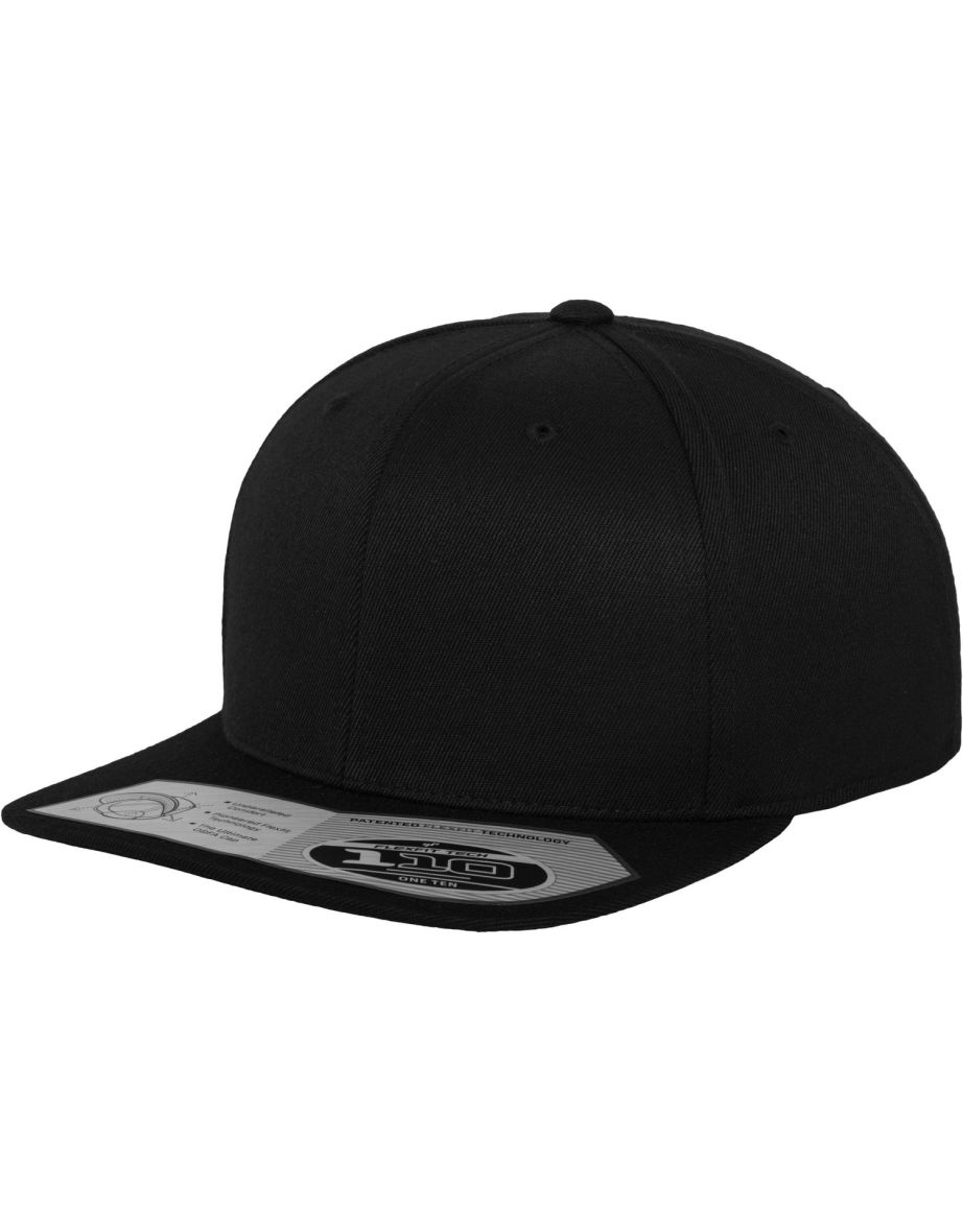 Yupoong Flexfit Unisex 110 Plain Fitted Snapback Cap - Black