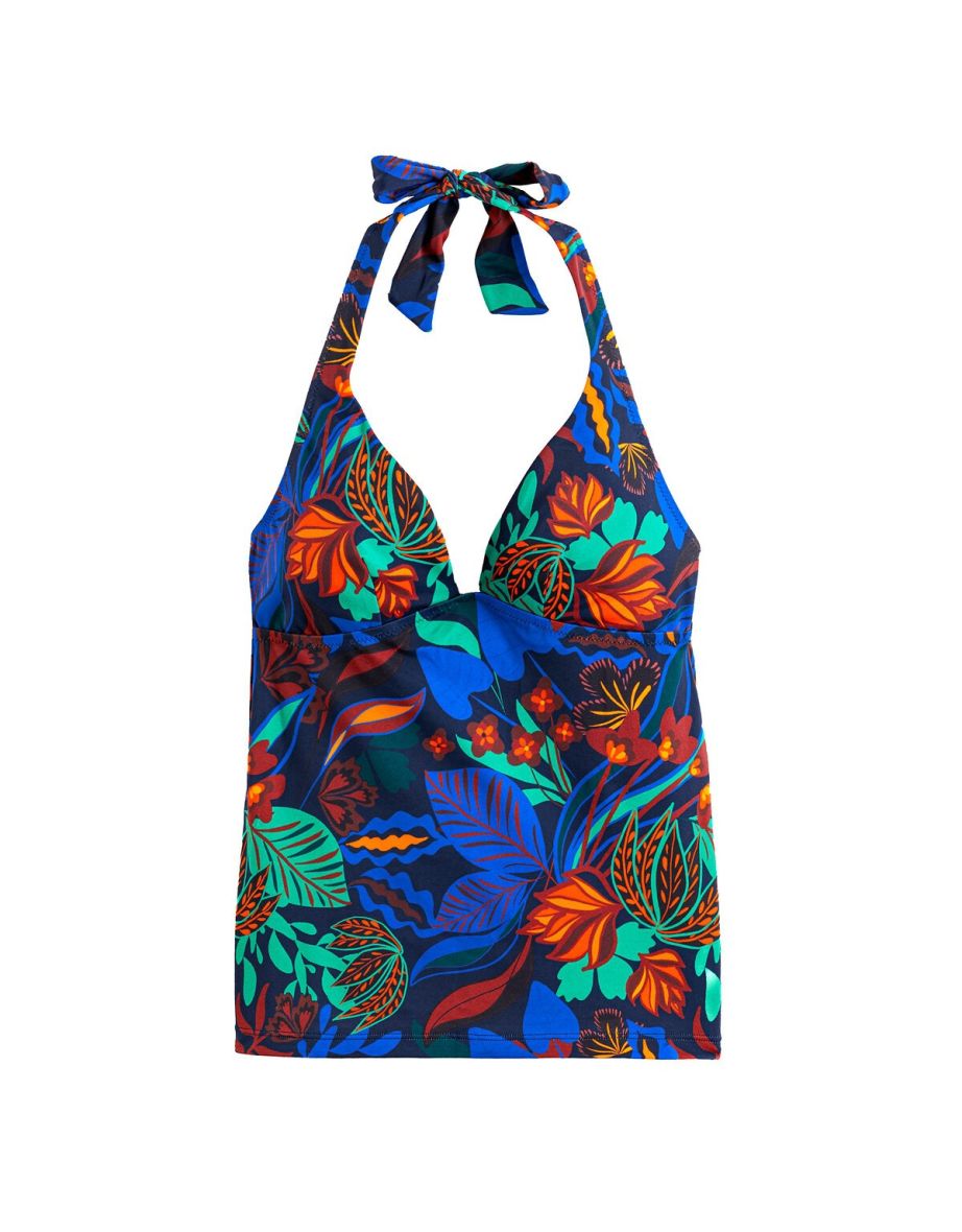 Tropical Print Tankini Top - 2