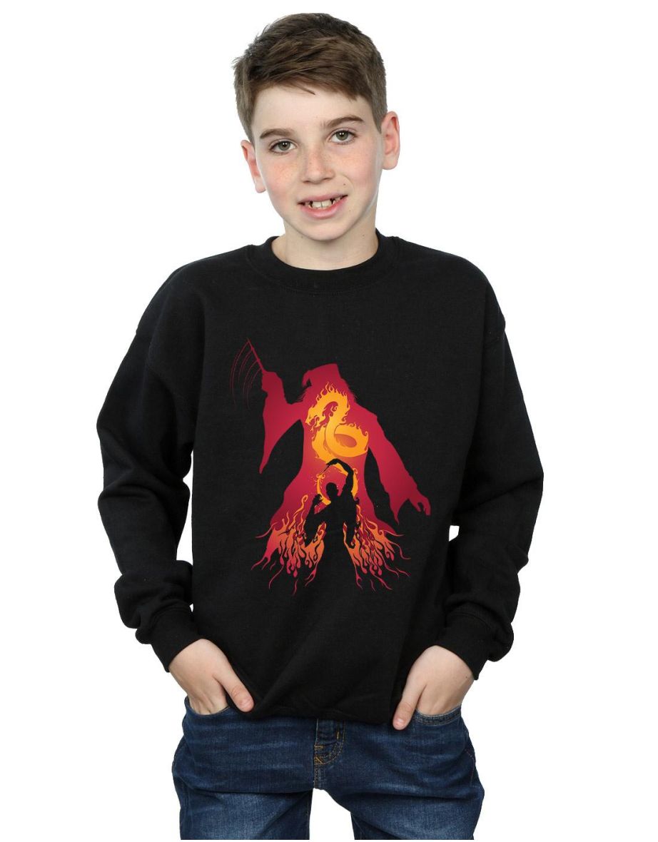 Harry Potter Boys Dumbledore Silhouette Sweatshirt - Black