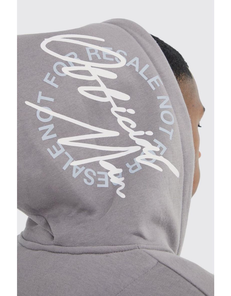 Oversized Graffiti Paint Splatter Hoodie - grey - 2