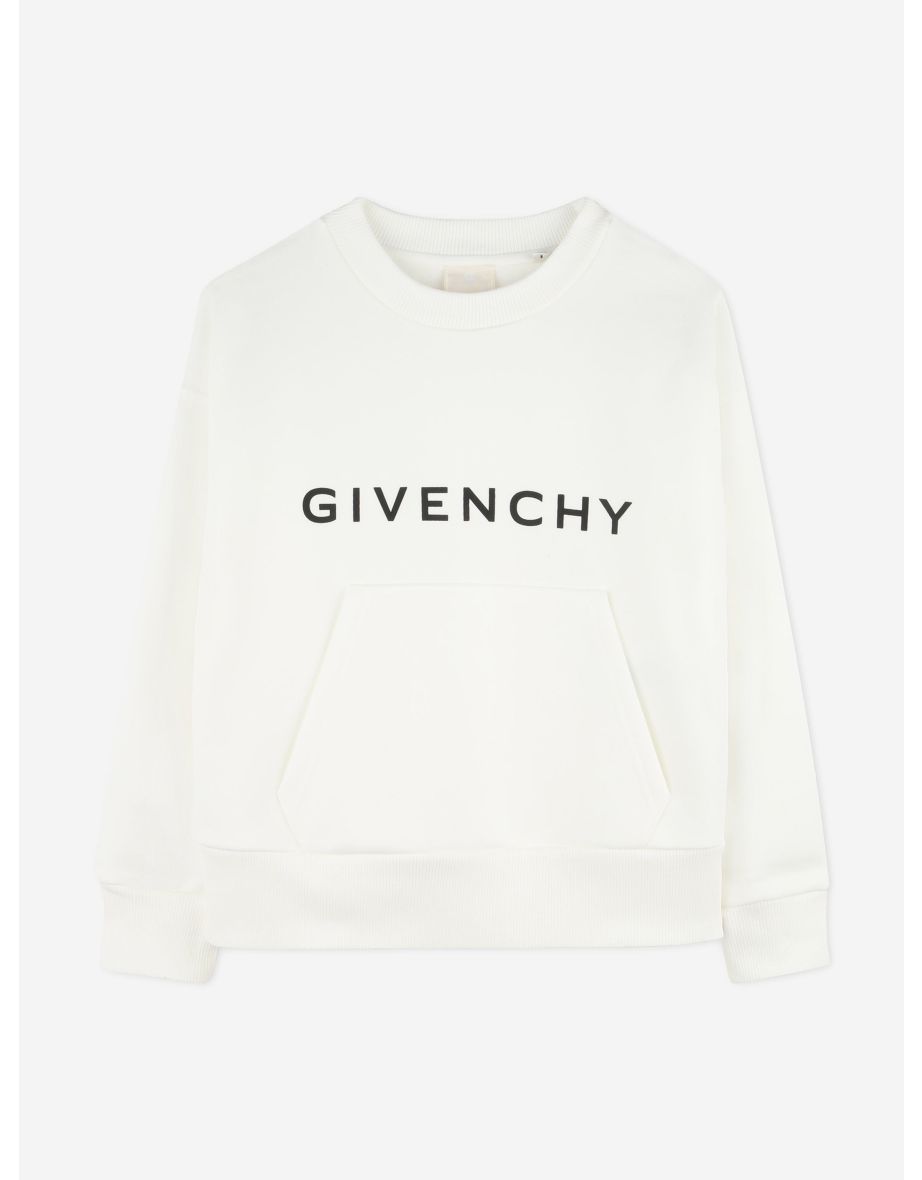 Givenchy Girls Logo Print Sweatshirt in Ivory