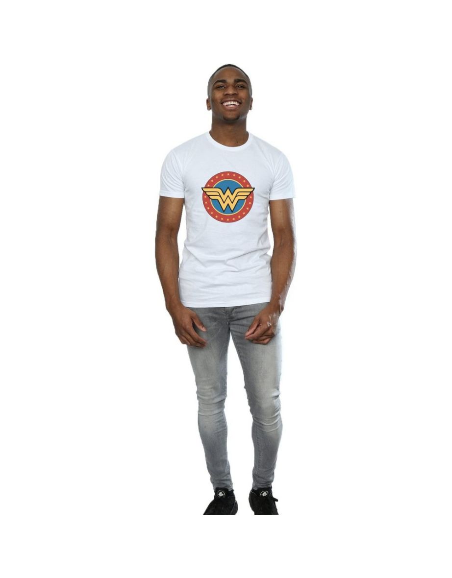 Wonder Woman Mens Logo Cotton T-Shirt - White - 2