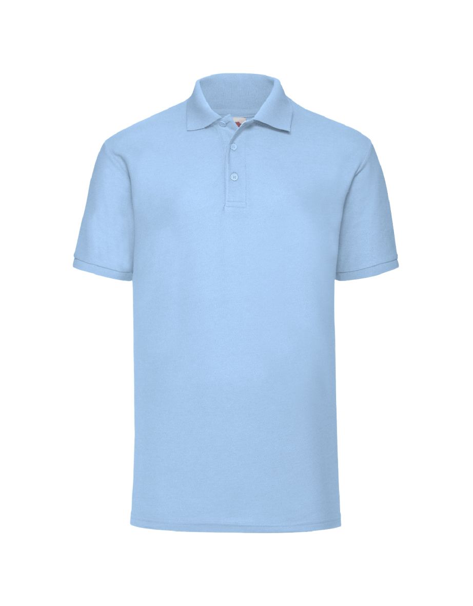 Fruit Of The Loom Mens 65/35 Pique Short Sleeve Polo Shirt - Sky Blue