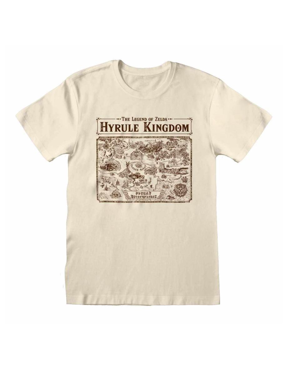 Legend Of Zelda Unisex Adult Map Of Hyrule T-Shirt - Sand