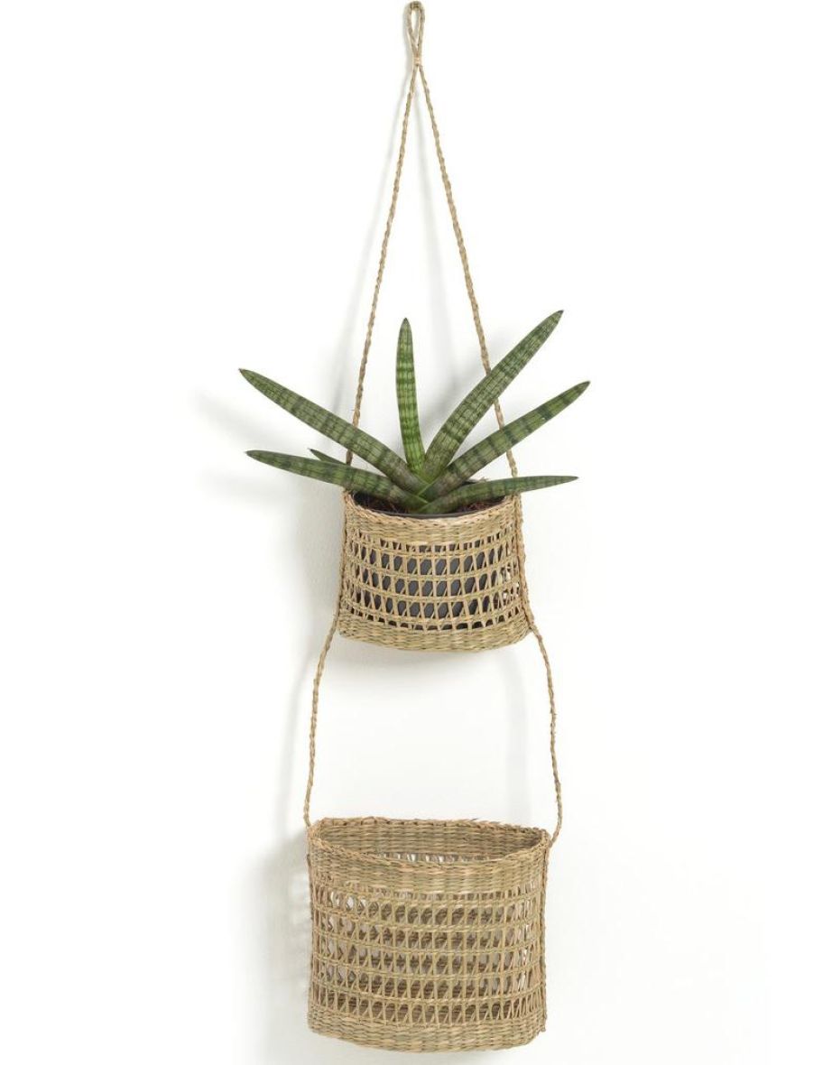 Set of 2 Cesta Woven Hanging Baskets