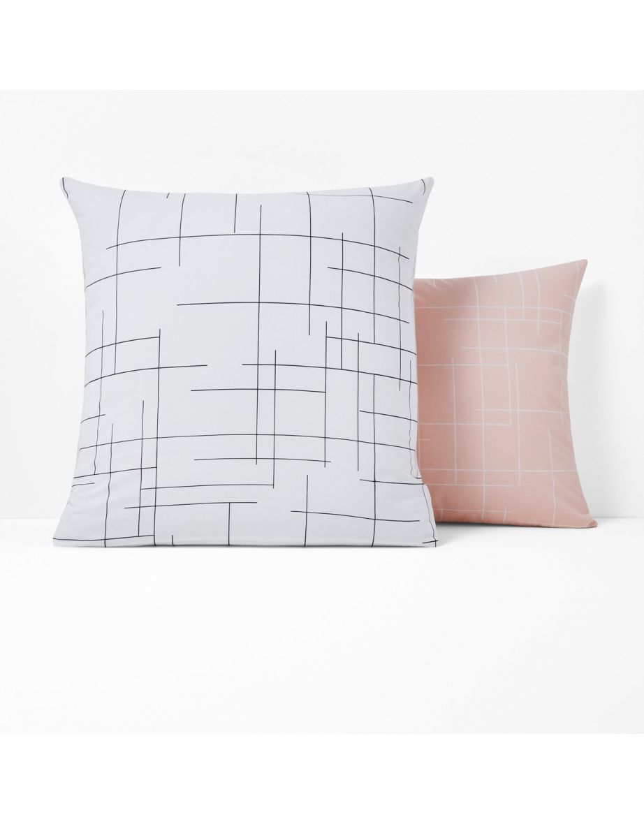 CHARLINE Graphic Print Reversible Cotton Pillowcase