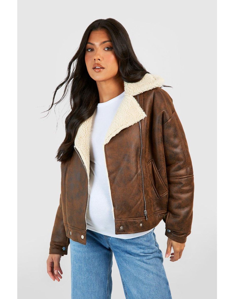 aviator pu jacket