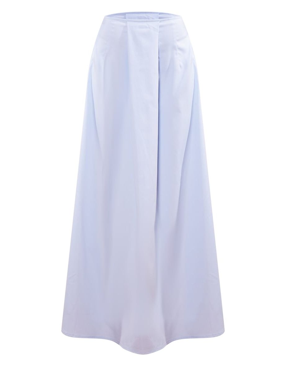 Pale Blue Cotton Floaty Midaxi Skirt - 4