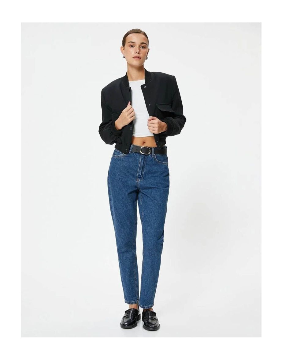 High Waist Jeans Crop Straight Leg - Mom Jean