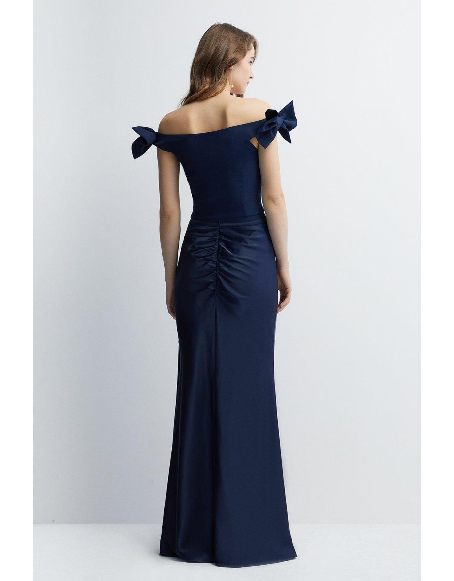 Premium Satin Figure Shaping Bridesmaids Maxi Skirt - 2