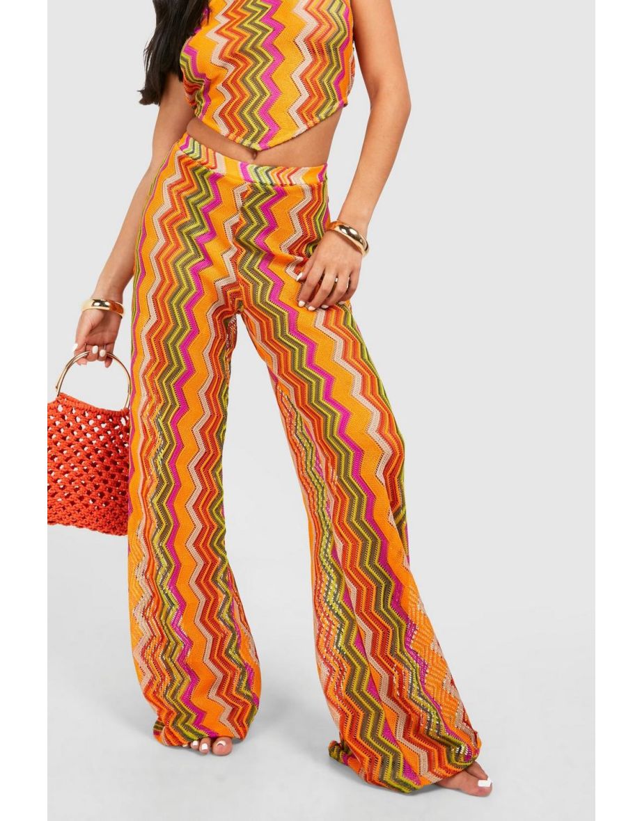 Petite Zig Zag Wide Leg Beach Trouser - 3
