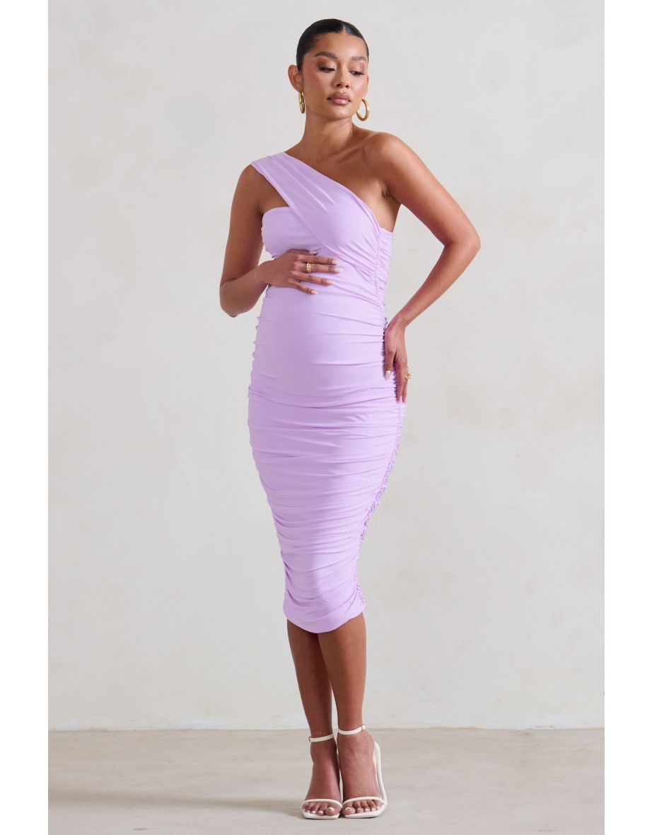 Contour White Maternity One Shoulder Bodycon Midi Dress – Club L London - UK