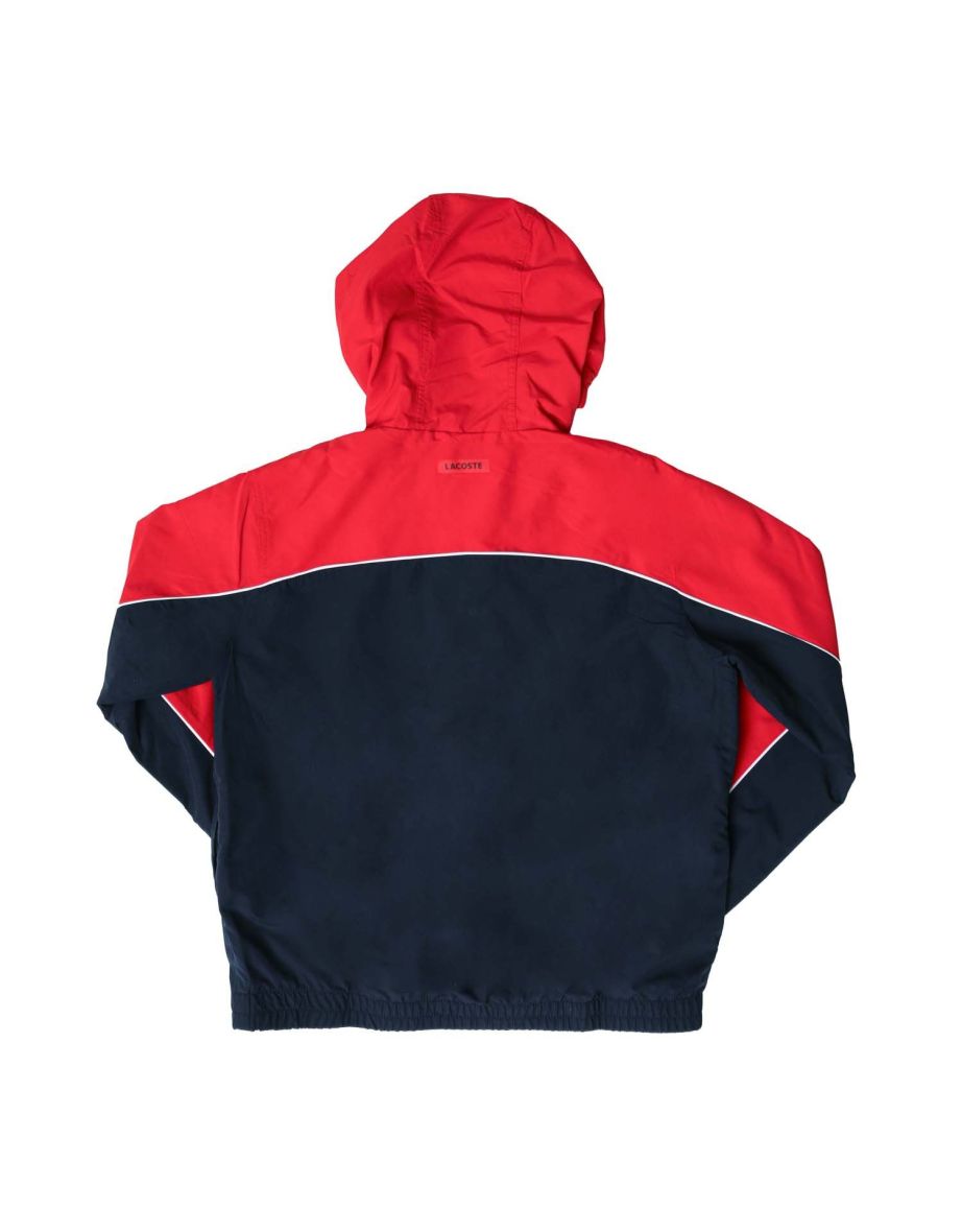 Boy's Lacoste Junior Water-Repellent Windbreaker Jacket in Red - 1