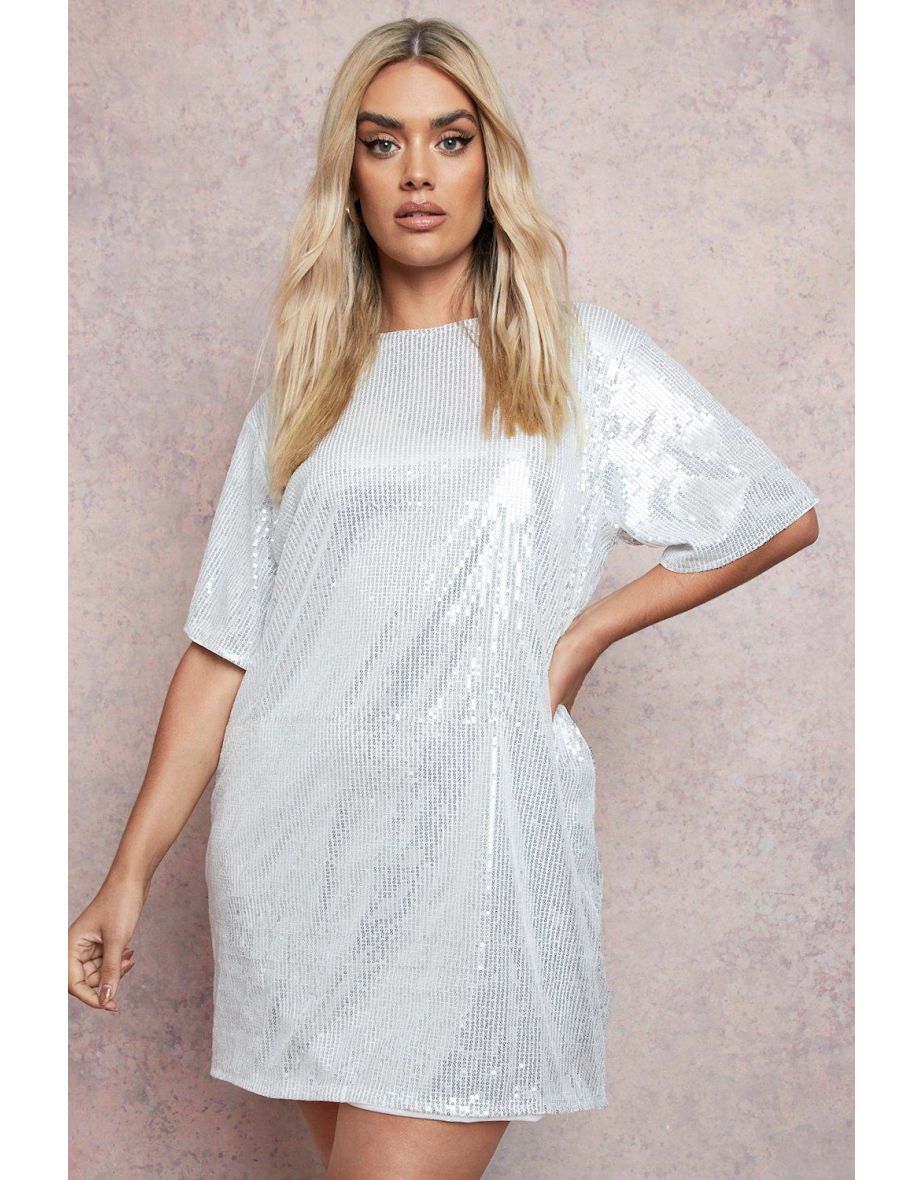 Plus sequin shop shirt dress