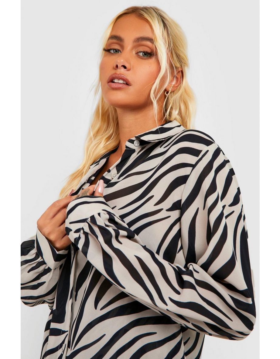 Zebra Print Shirt & Short Beach Co-ord Set - zebra - 3