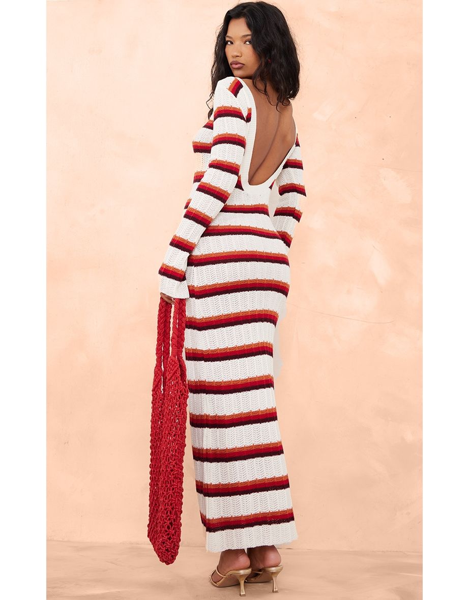 Long sleeve striped maxi dress best sale