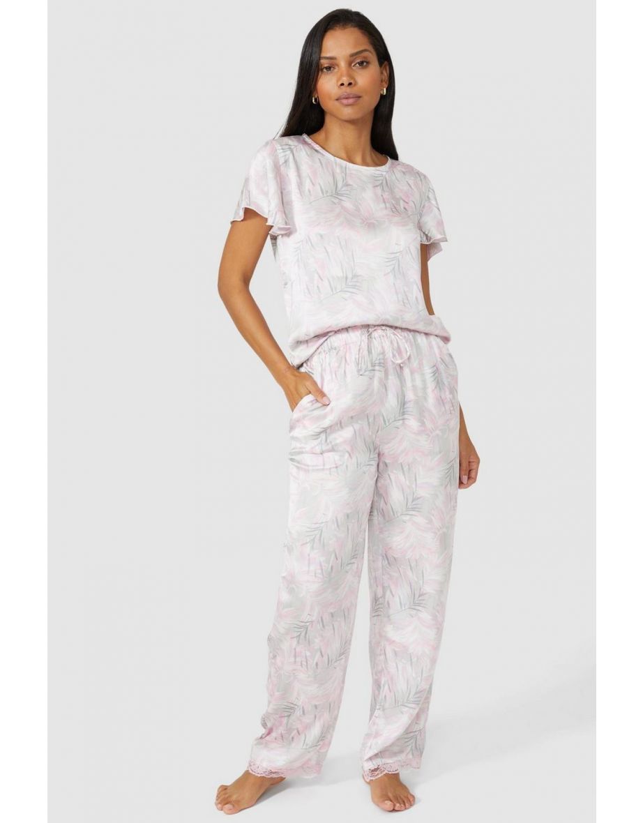 Fan Satin Trouser - pink
