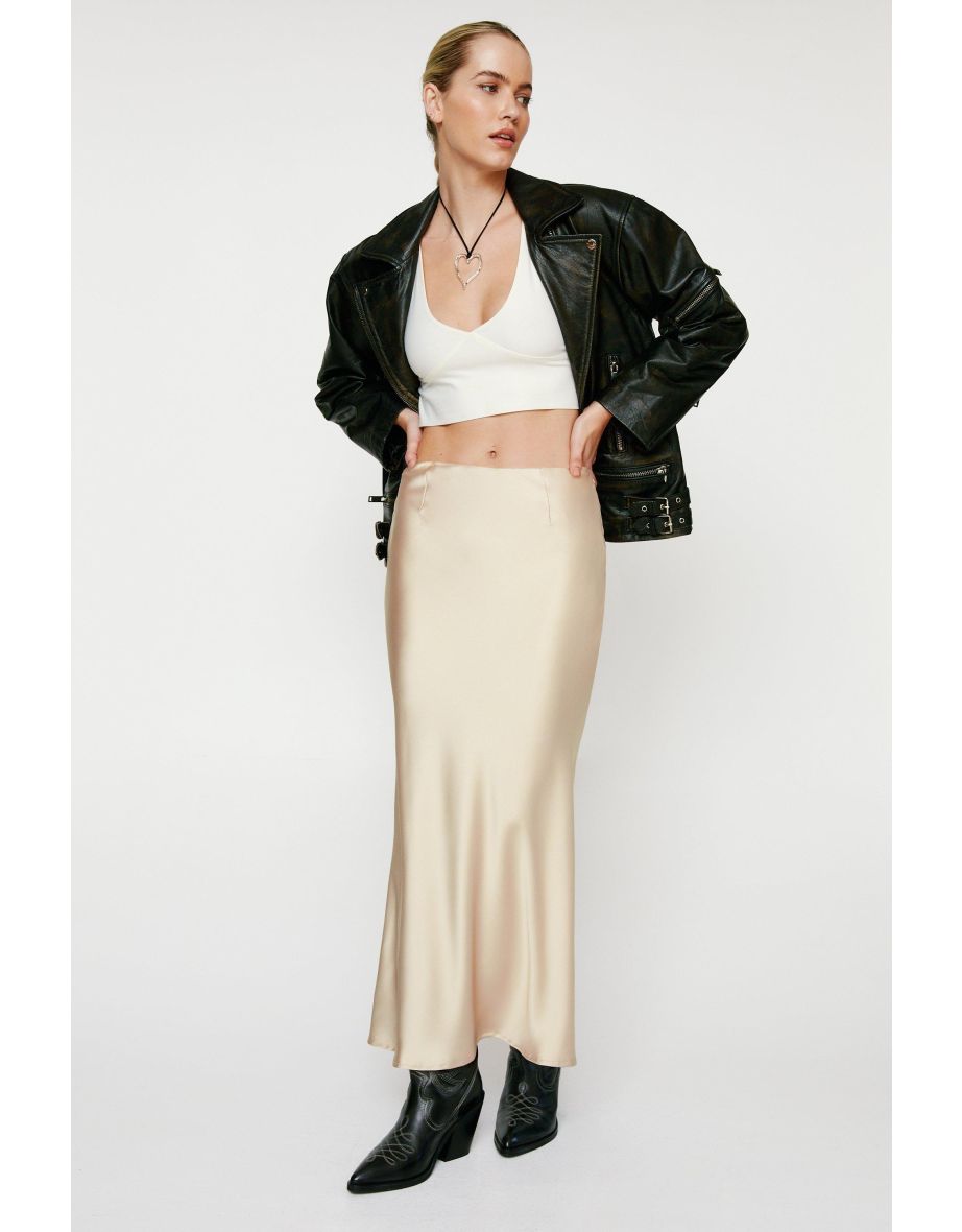 Petite satin hotsell maxi skirt