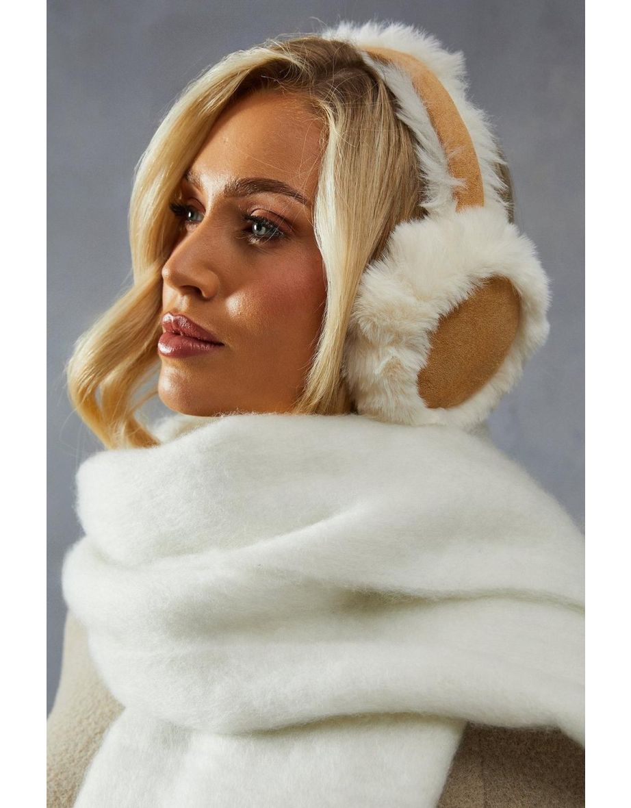 Faux Fur Trim Ear Muffs