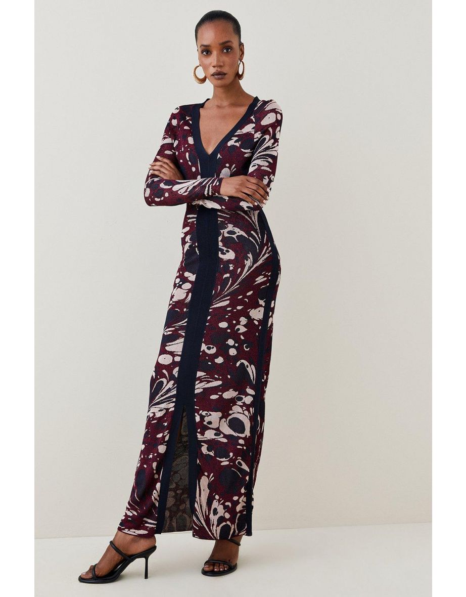 Bodycon Maxi Evening Dress with Long Sleeve