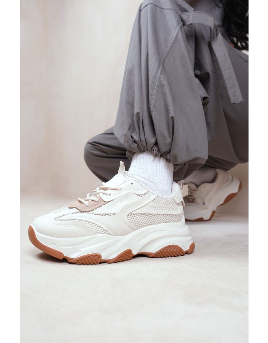 Cream chunky sneakers on sale