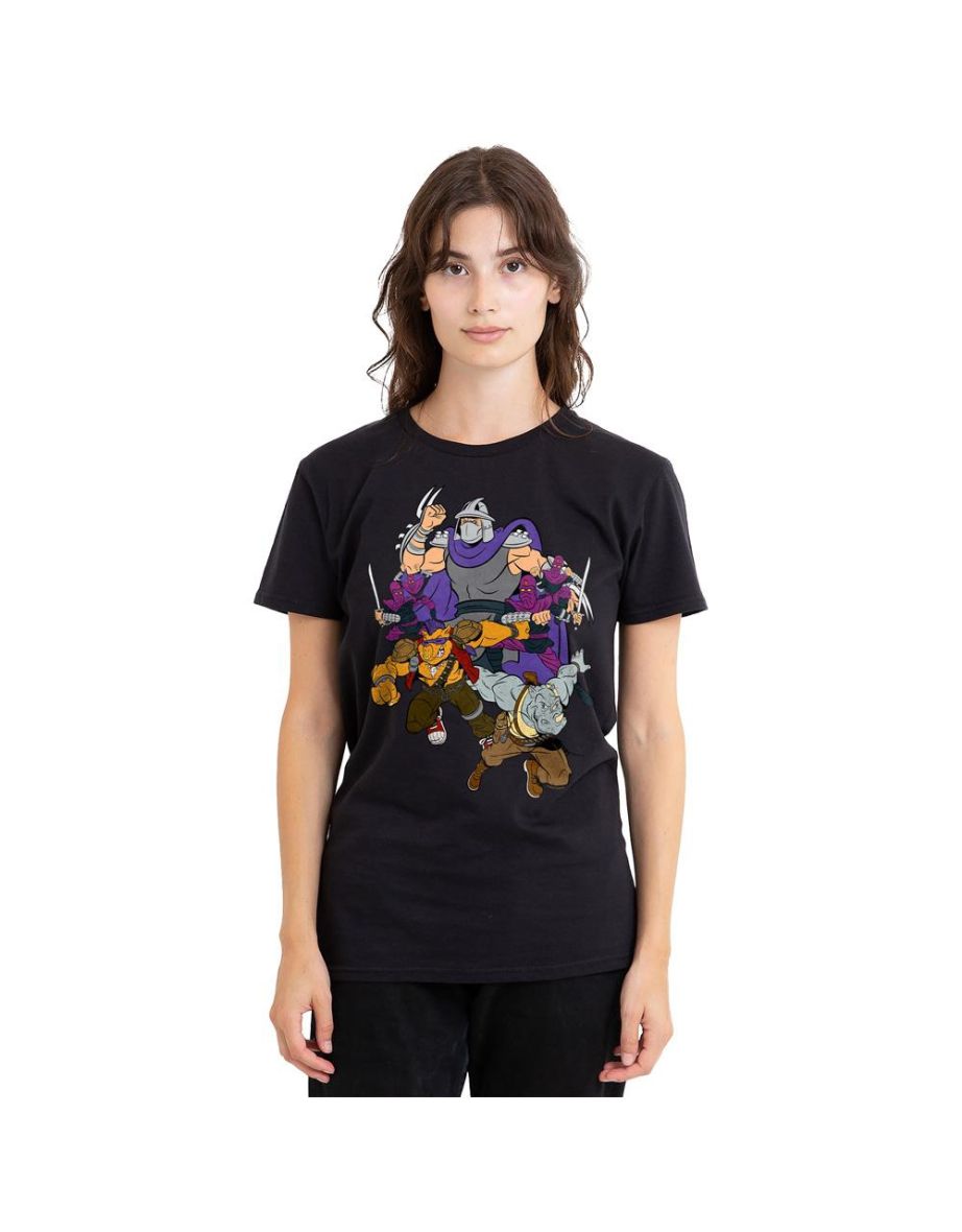 Teenage Mutant Ninja Turtles Unisex Adult Shredder And Foot Clan T-Shirt - Black