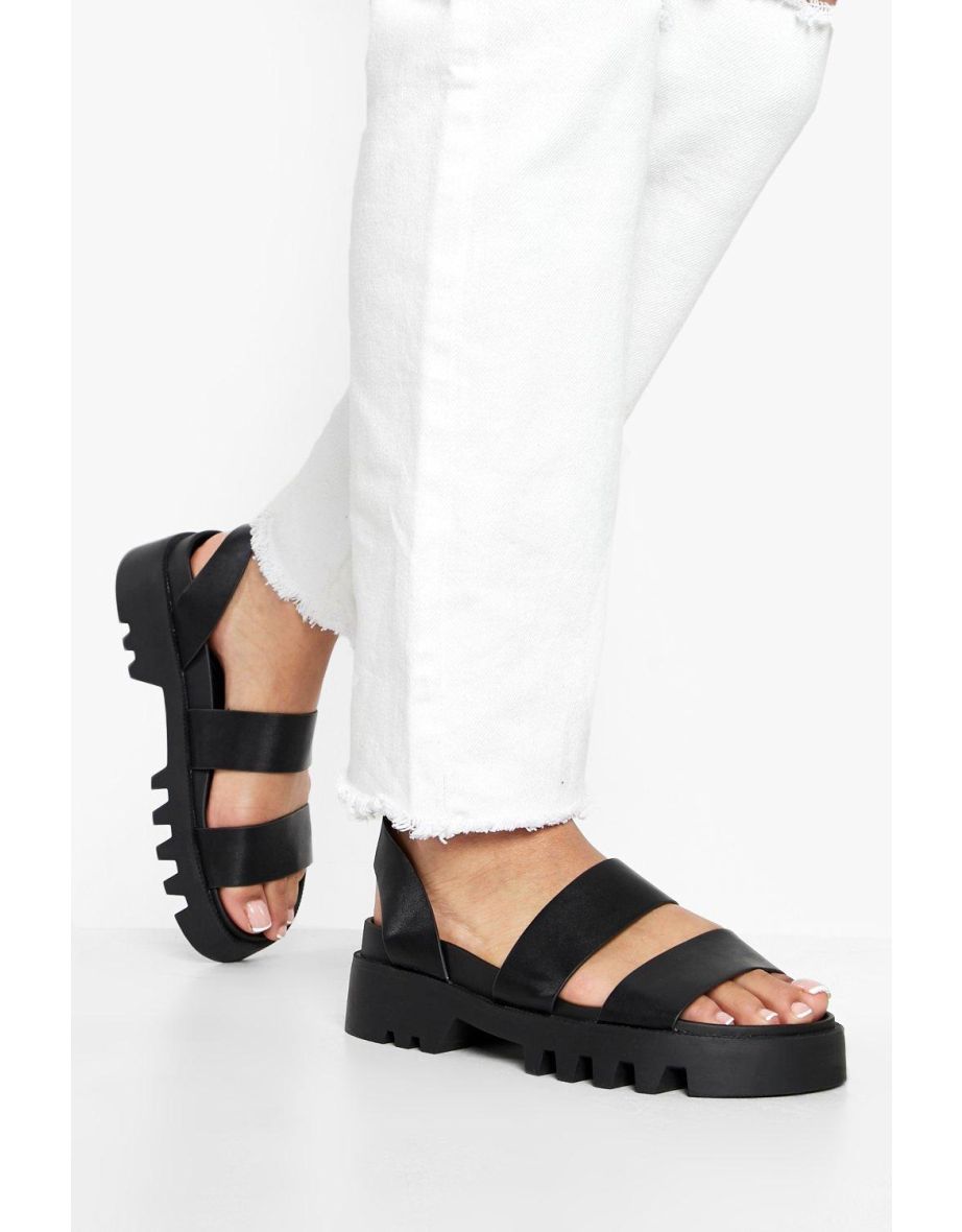 Chunky Triple Strap Rubber Sandal