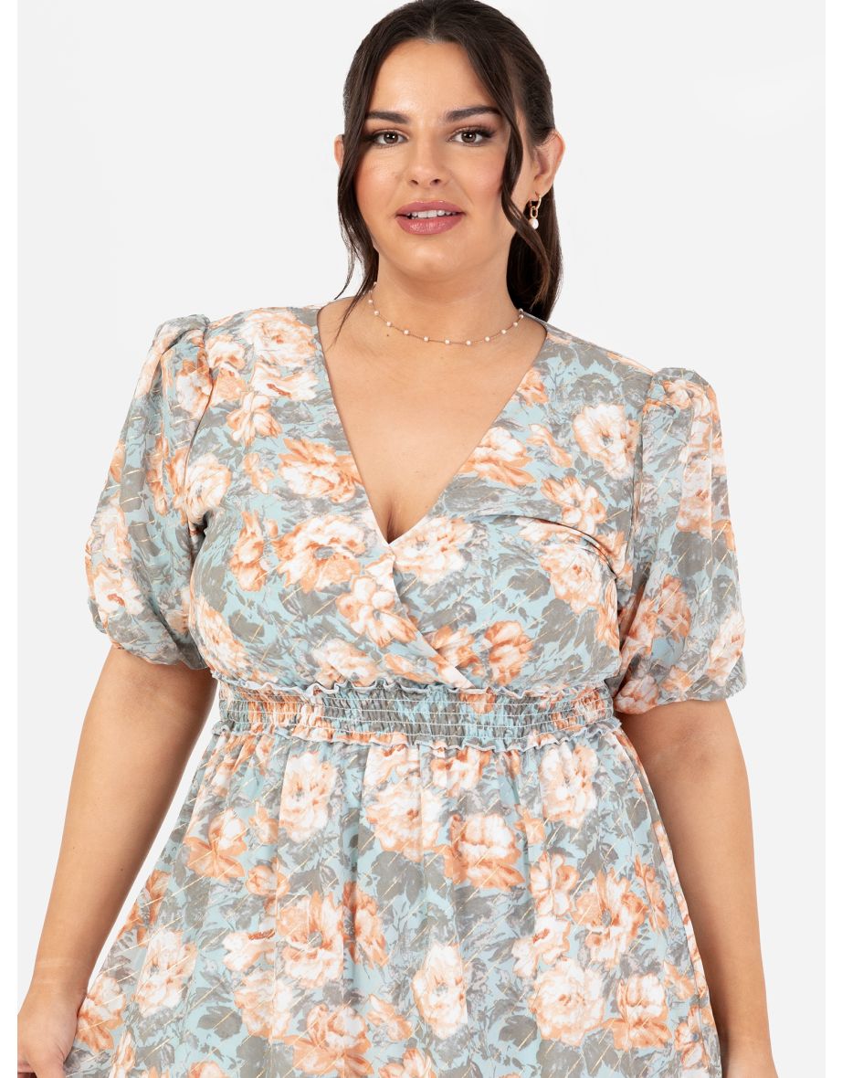 Lovedrobe Floral & Gold Accent Midi Dress - 4