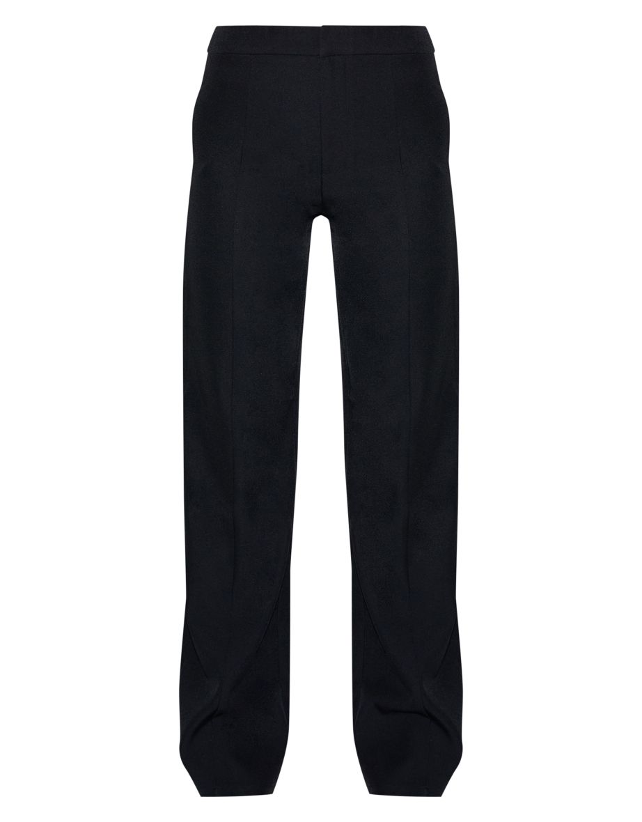 Black Tailored Wide Leg Split Hem Trousers - 4
