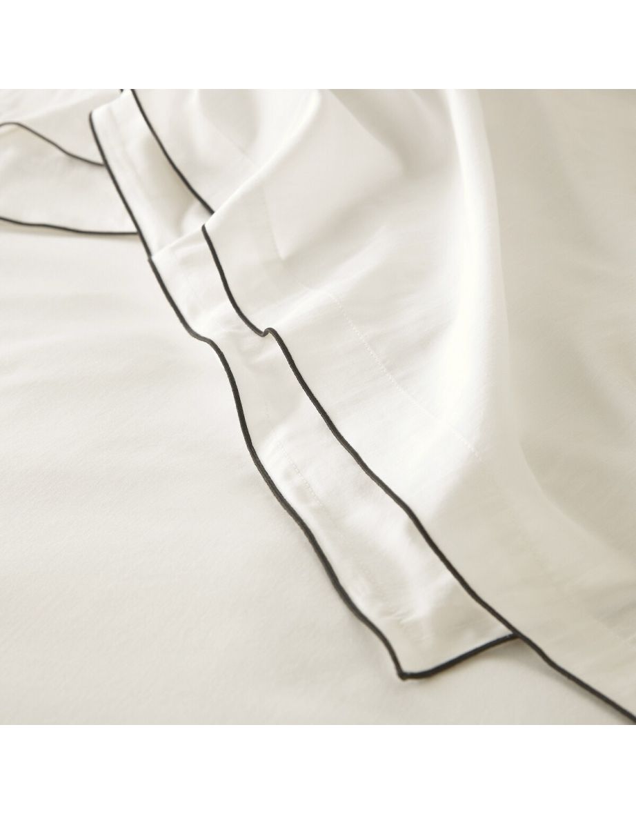 Victor Plain 100% Washed Cotton Satin 300 Thread Count Flat Sheet - 5