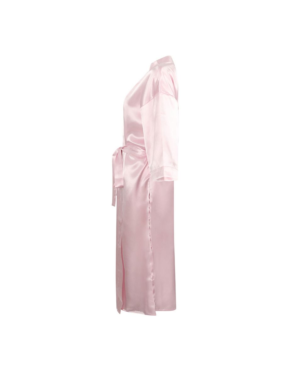 Towel City Womens/Ladies Satin Robe - Light Pink - 2