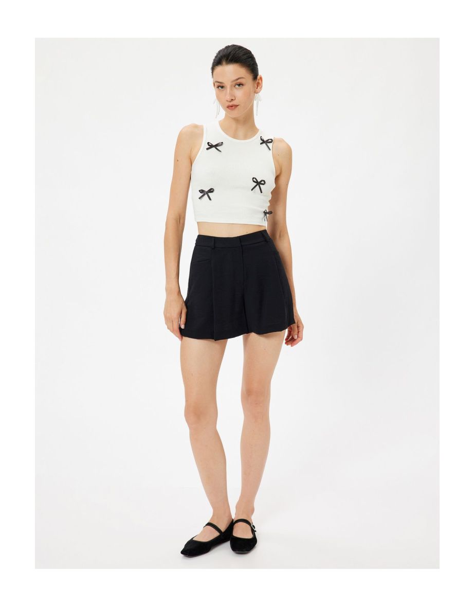 Mini Shorts with Pockets Viscose Fabric