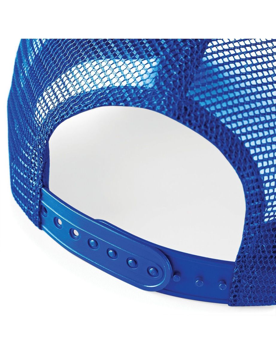 Beechfield Mens Half Mesh Trucker Cap / Headwear - Bright Royal/Bright Royal - 3