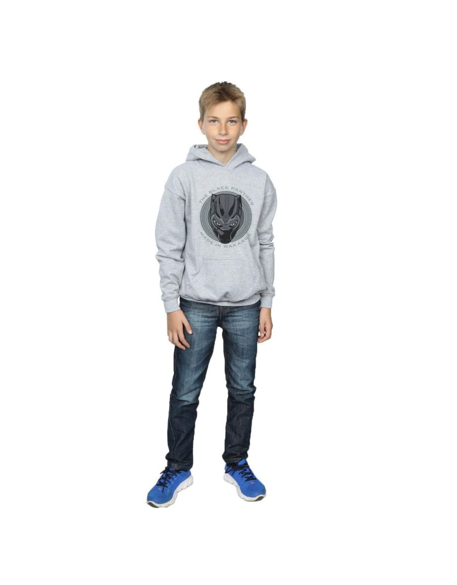 Marvel Boys Black Panther Made in Wakanda Hoodie - Sports Grey
