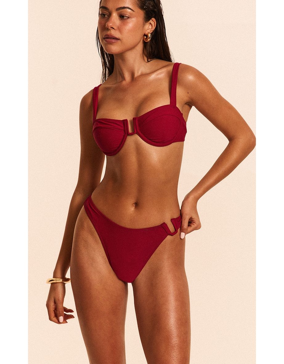 Burgundy U Bar Underwired Bikini Top