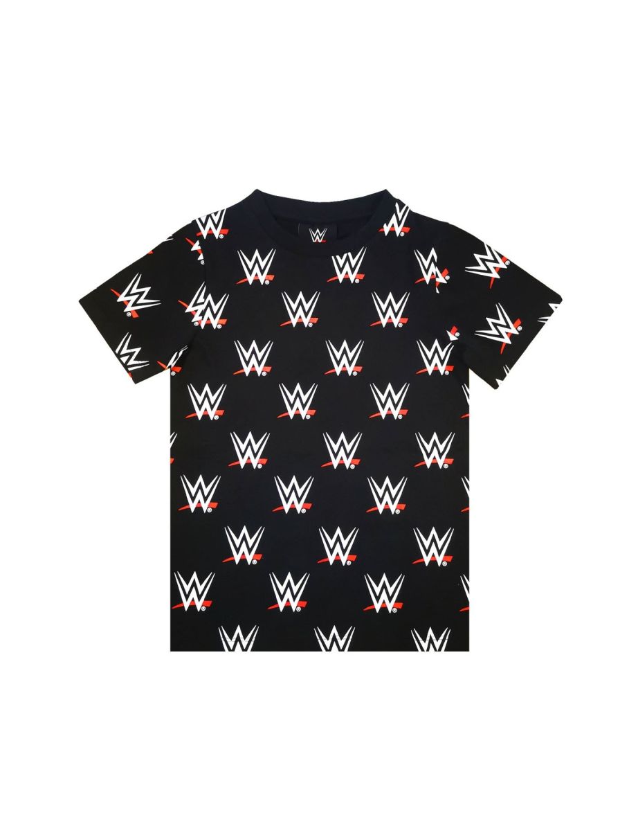 WWE Childrens/Kids Wrestling All Over Logo T-Shirt - Black