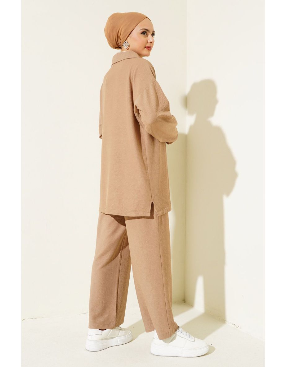 Wide Leg Trousers Tunic Two Piece Set - 3