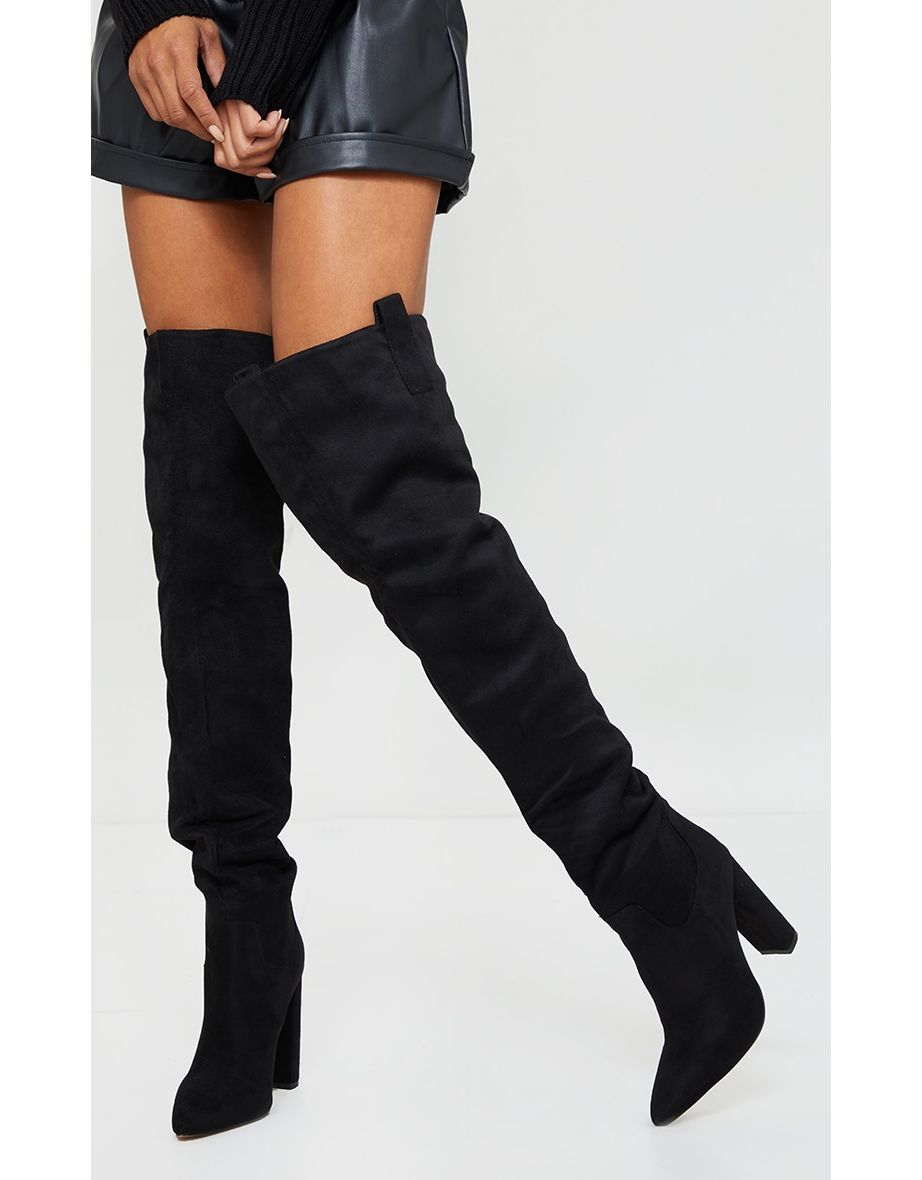 Flat pointed over the knee boots best sale