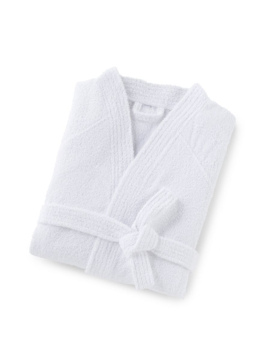 Kimono-Style 100% Cotton Towelling Bathrobe