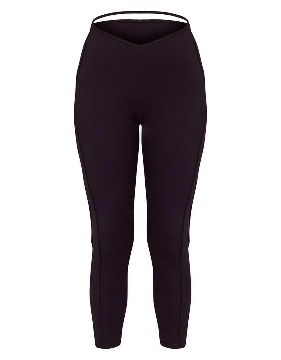 Black Sculpt Strappy Gym Leggings - 4