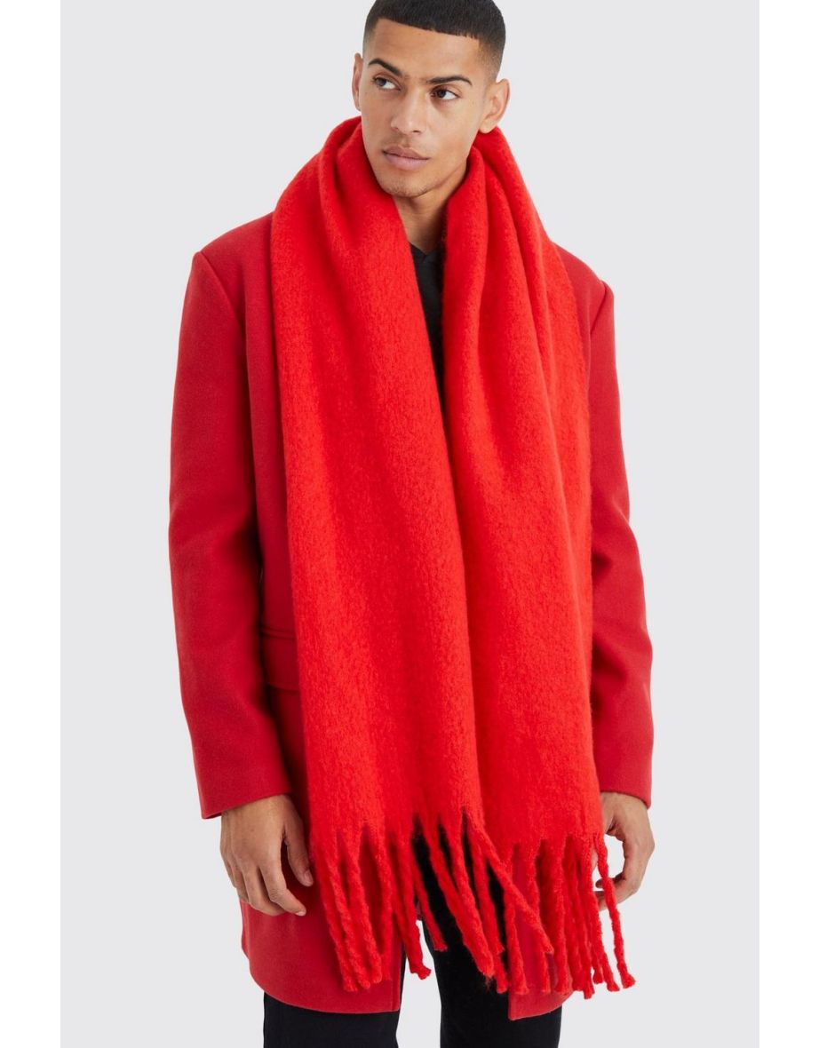 Chunky Knit Scarf - red