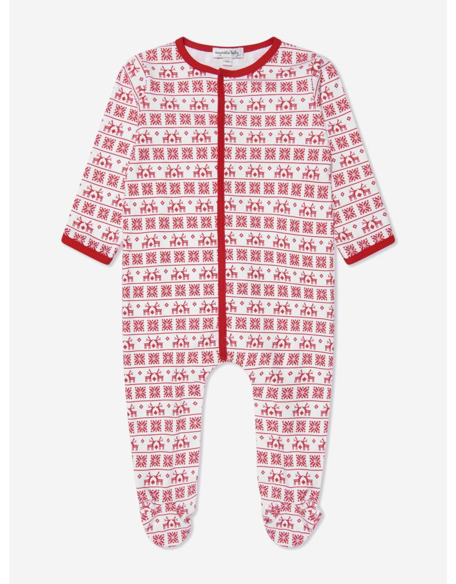 Baby Fair Isle Babygrow in Red