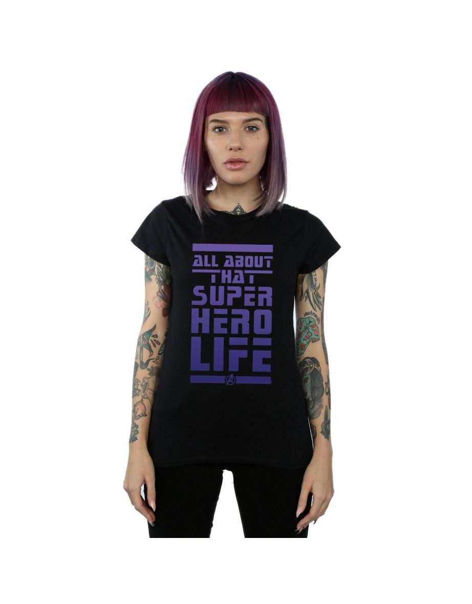 Marvel Womens/Ladies Avengers Endgame Superhero Life Cotton T-Shirt - Black